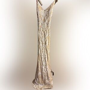 Elegant Cream and White Dress